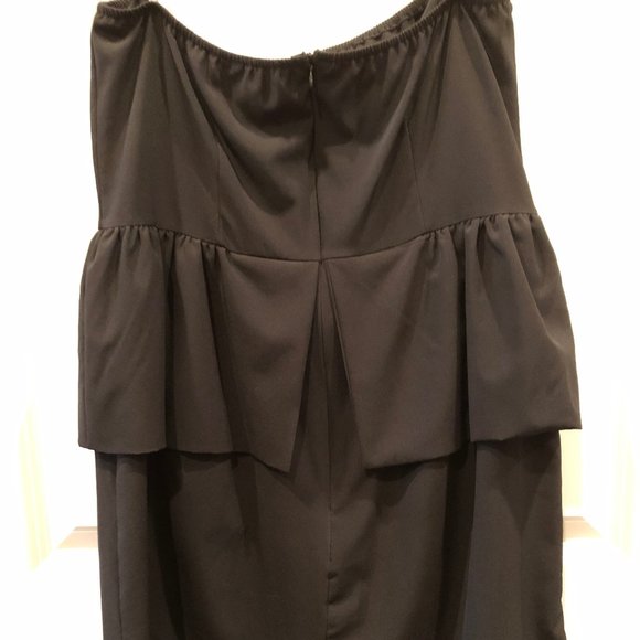 NWT Black Strapless Peplum Dress - Picture 3 of 3